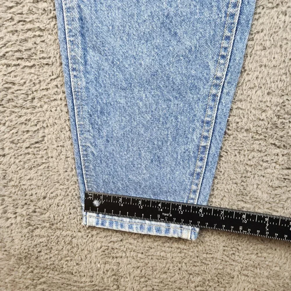 Vintage High Waist Mom Jeans Women's 24x30 (8M) Curvy Straight Tapered Stonewash